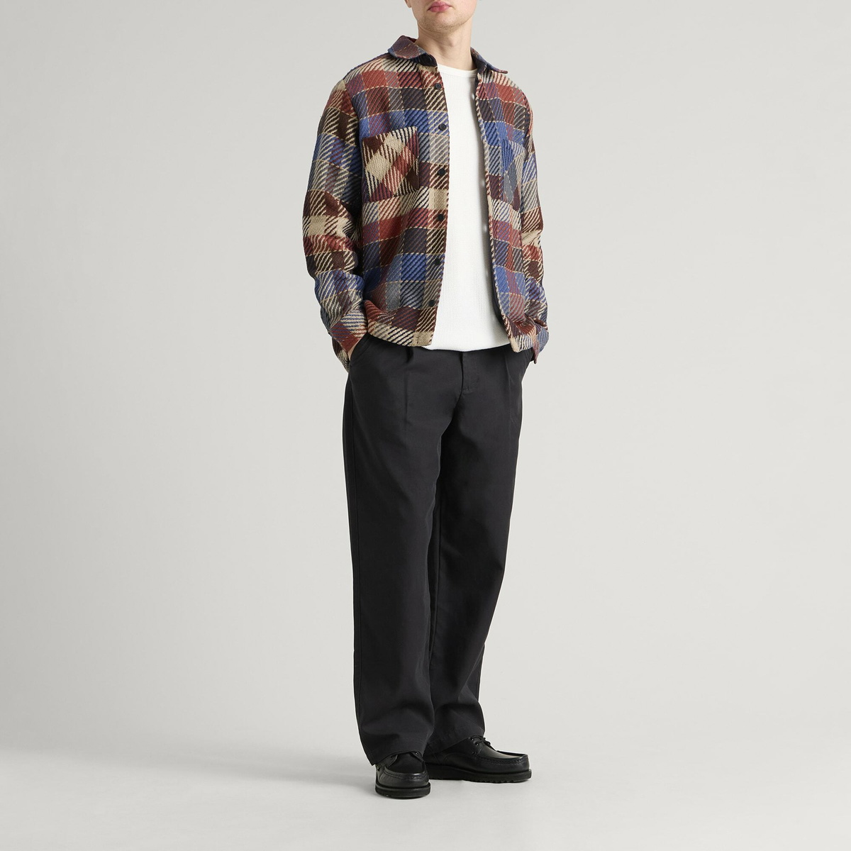Wax London Men's Whiting Pike Check Overshirt in Rust/Multi