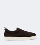 Santoni Suede slip-on sneakers