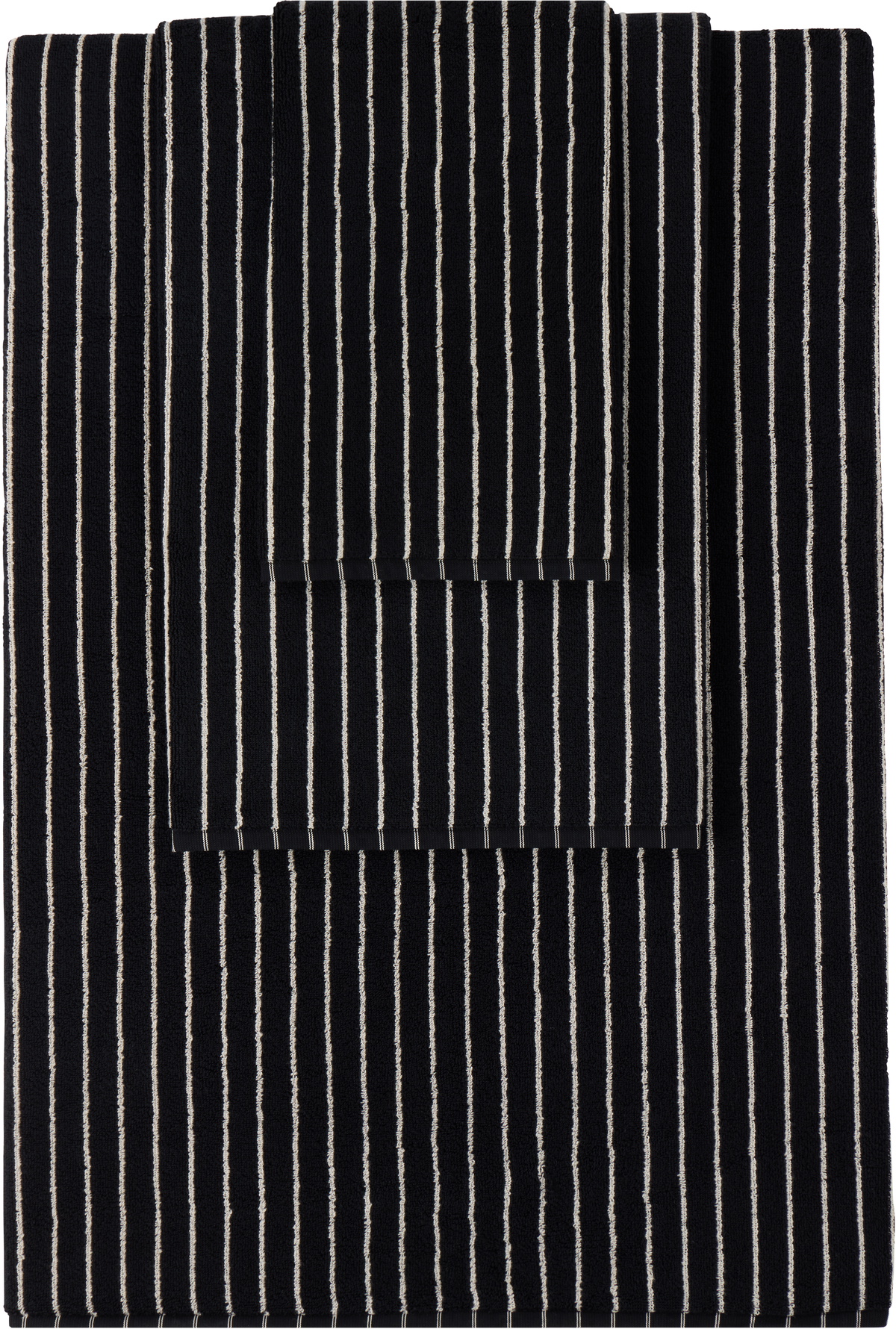 Tekla Black Striped Towel Set, 3 pcs