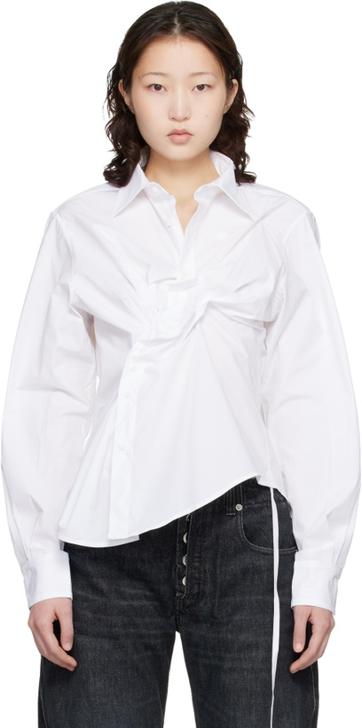 Photo: Ottolinger White Twisted-Pleat Tailored Shirt