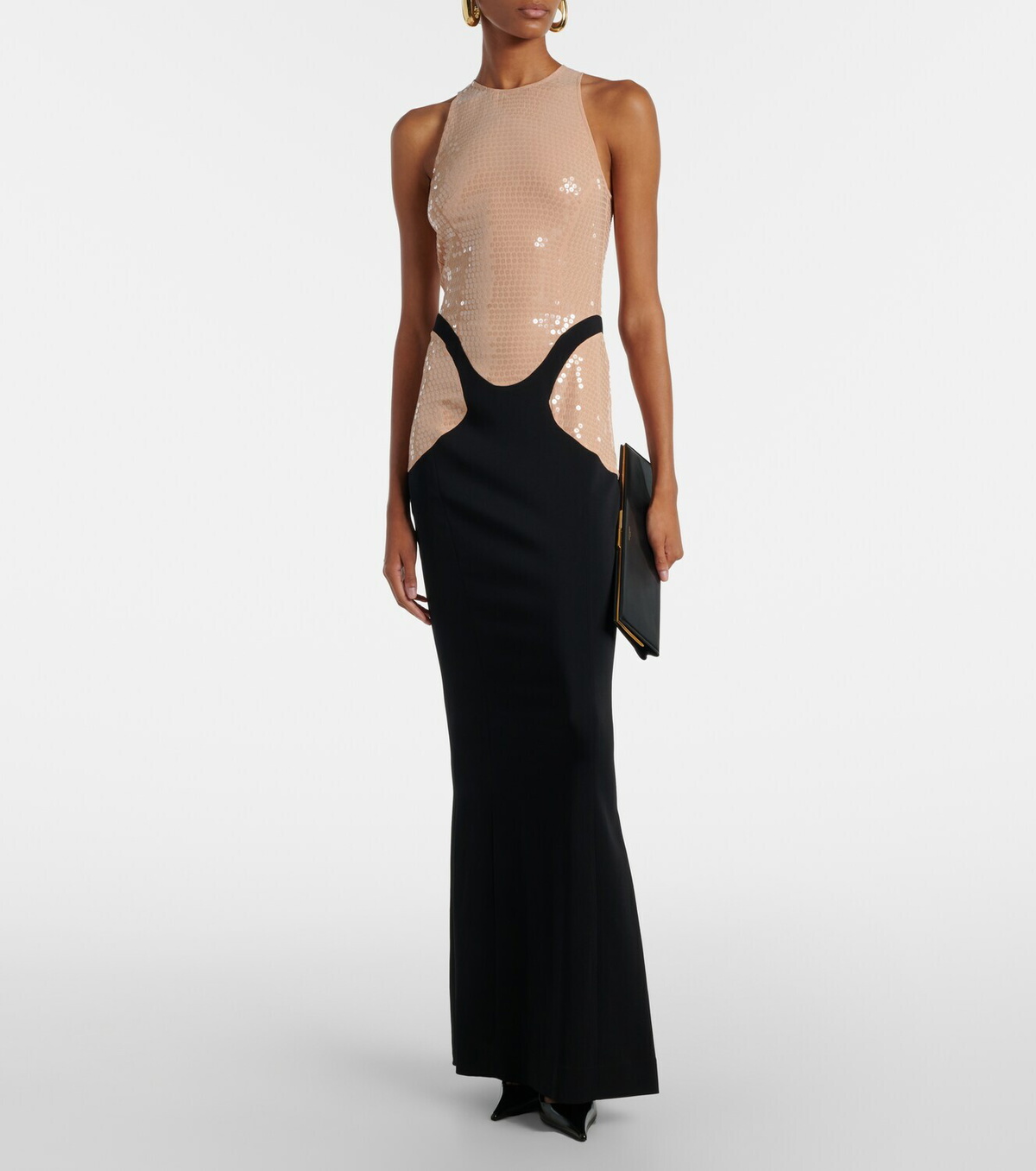 Mugler re/edit sequined crêpe gown