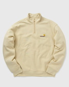 Carhartt Wip Half Zip American Script Sweat Beige - Mens - Half Zips