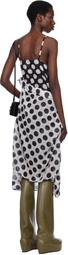Charles Jeffrey LOVERBOY Black & White Hug Slip Midi Dress