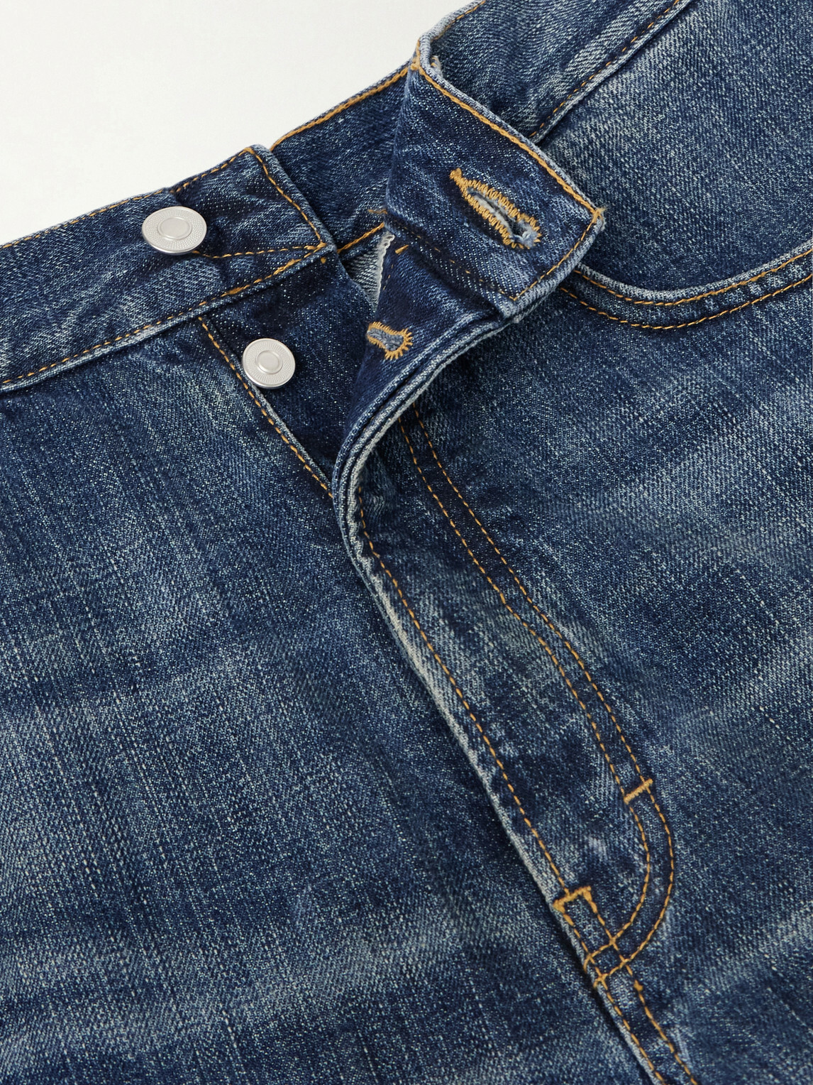 Jeanerica - Vega Straight-Leg Mid-Rise Cotton-Blend Jeans - Blue