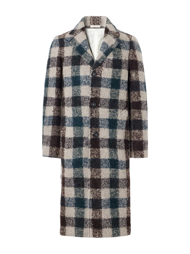 Photo: Massimo Alba - Mercury Checked Brushed Wool-Blend Bouclé Coat - Multi