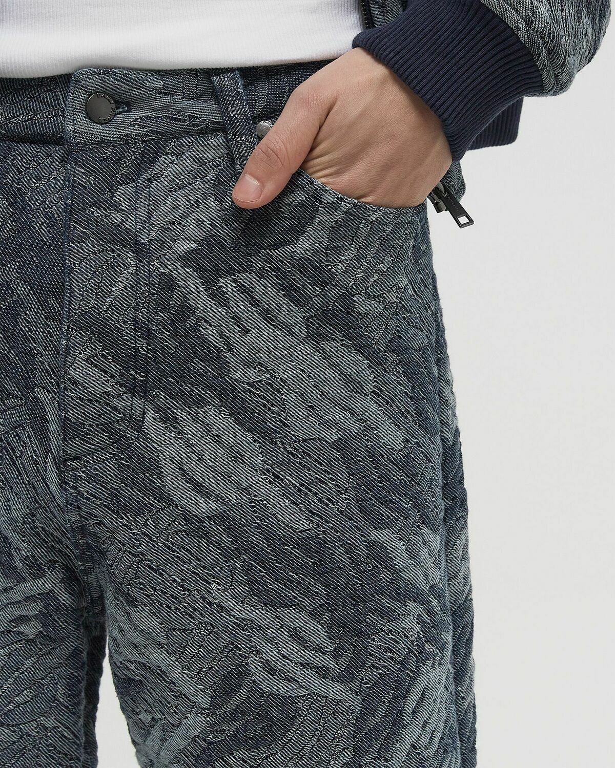 Daily Paper Camo monogram jeans shorts Blue Mens Casual Short