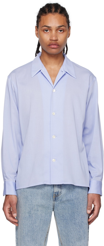 Photo: Second/Layer Blue Topstitched Shirt