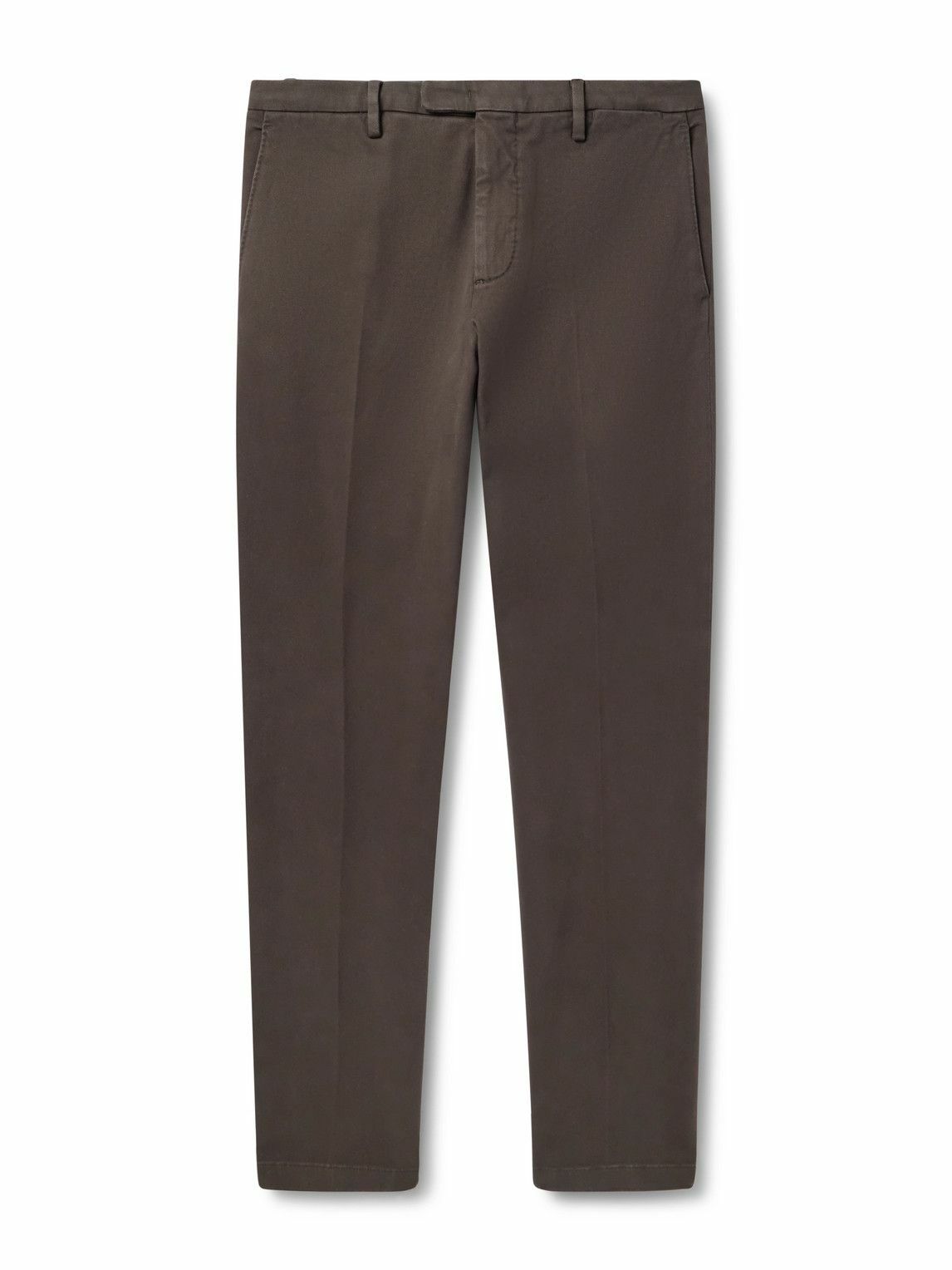 Boglioli - Tapered Cotton-Blend Twill Trousers - Brown