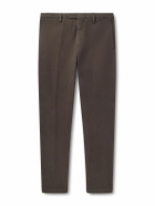 Boglioli - Tapered Cotton-Blend Twill Trousers - Brown