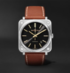 Bell & Ross - BR S-92 Golden Heritage Automatic 39mm Stainless Steel and Leather Watch, Ref. No. BRS92-ST-G-HE/SCA - Black