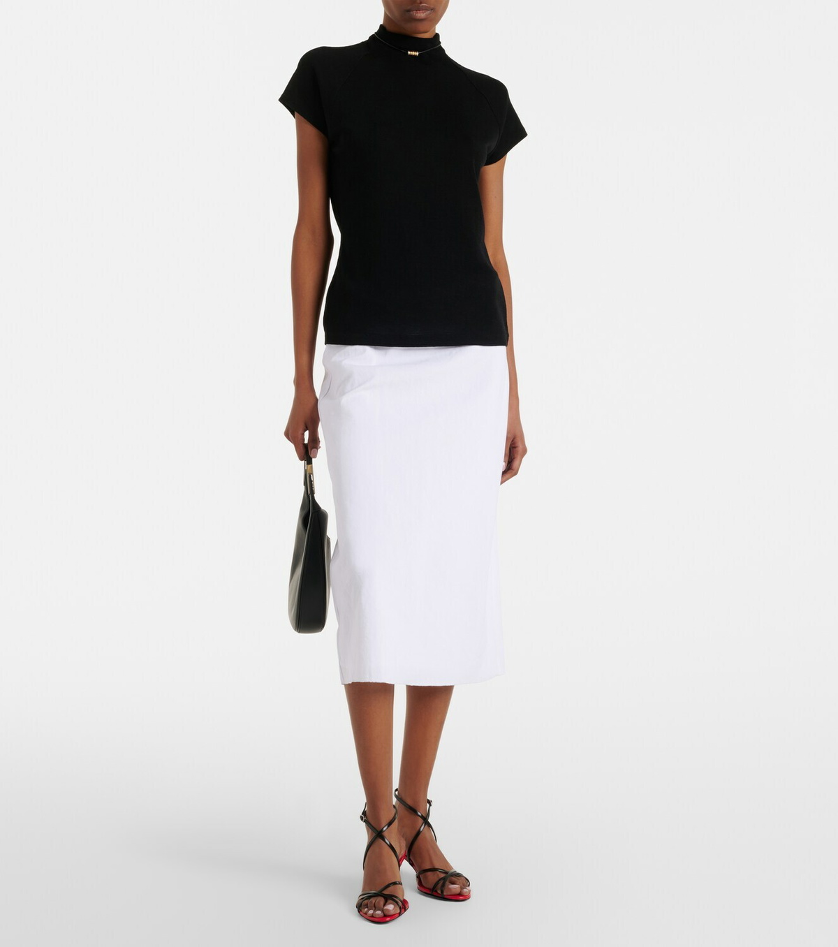 Vince Easy linen-blend midi skirt