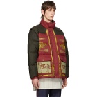 Gucci Red and Green Down Baroque Gillet Jacket