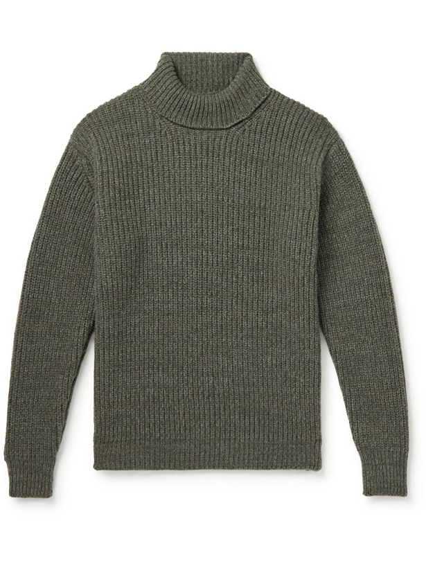 Photo: Kingsman - Ribbed Wool and Cashmere-Blend Rollneck Sweater - Green