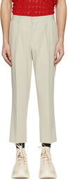 Wooyoungmi Taupe Polyester Trousers