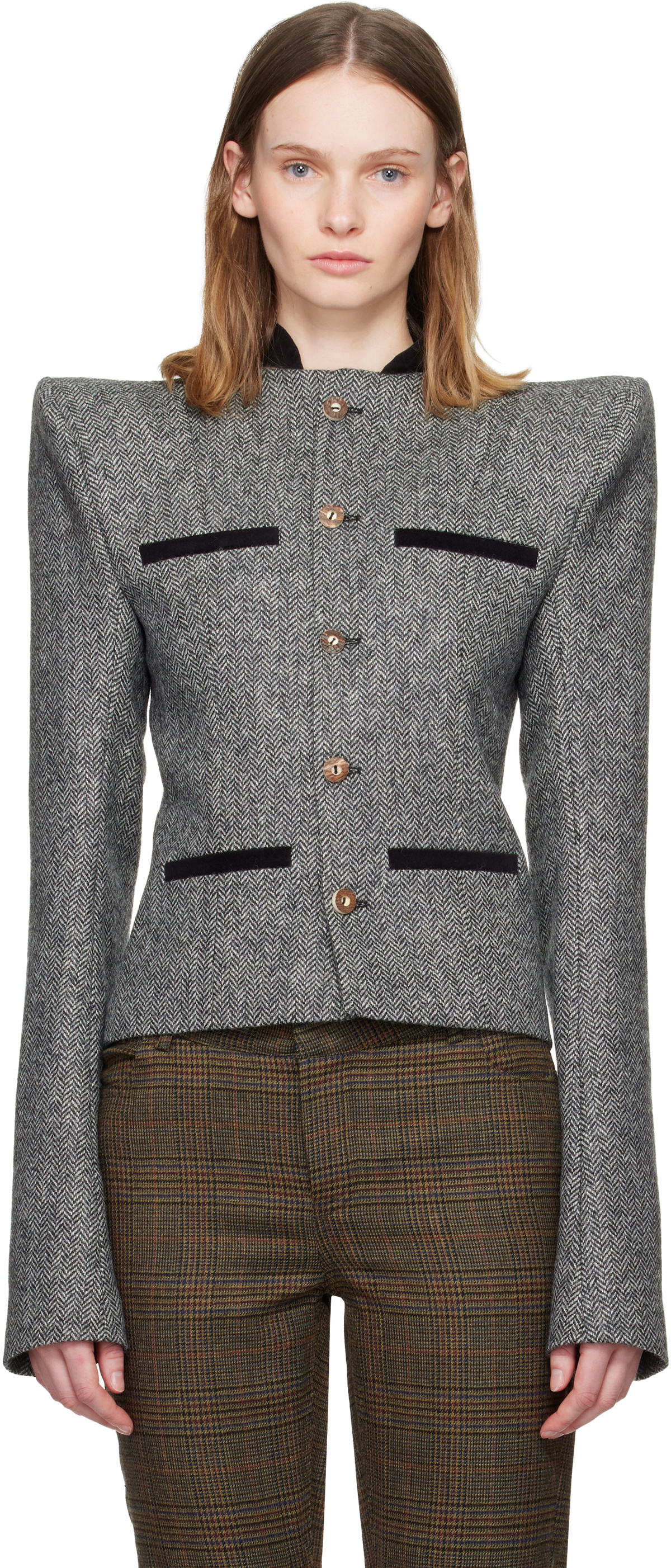 LAURA ANDRASCHKO Gray Pagoda Loden Jacket