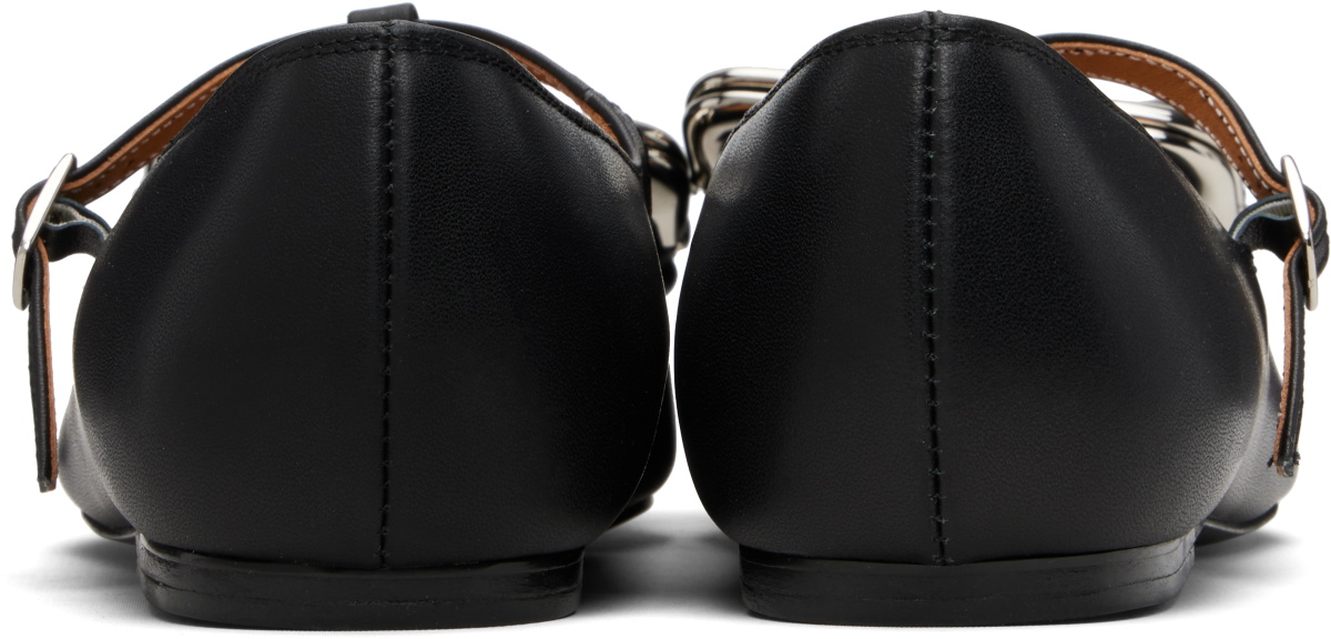 Pushbutton Black Coin Purse Mary Jane Ballerina Flats