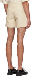 Sunflower Off-White Croc-Embossed Leather Shorts
