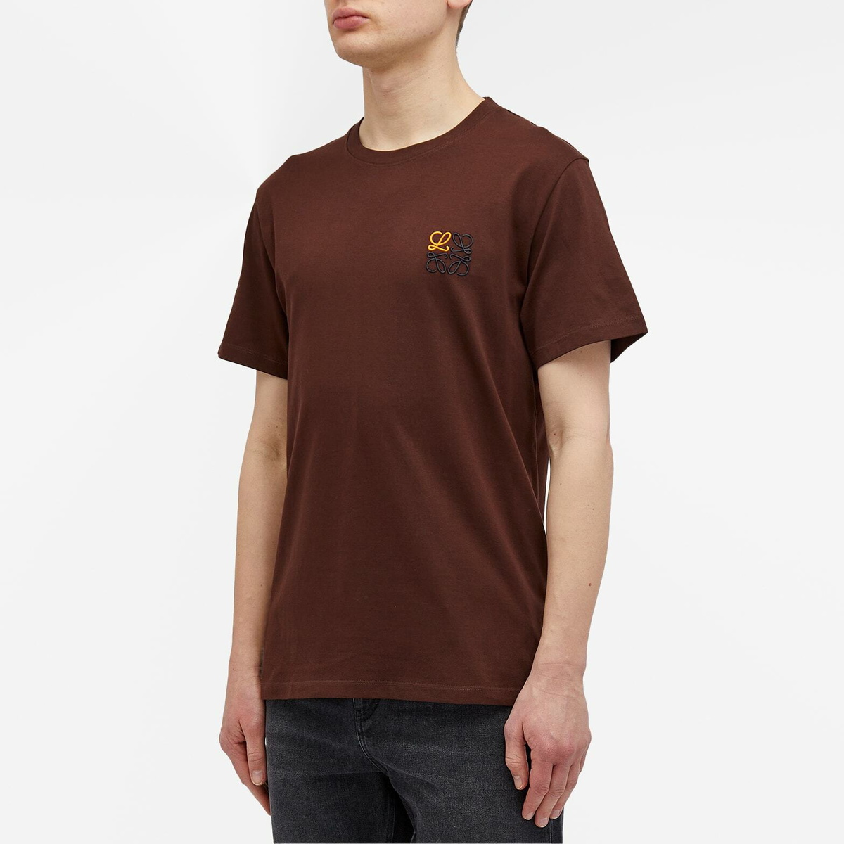 Loewe Men's Anagram T-Shirt in Chocolate Brown Loewe