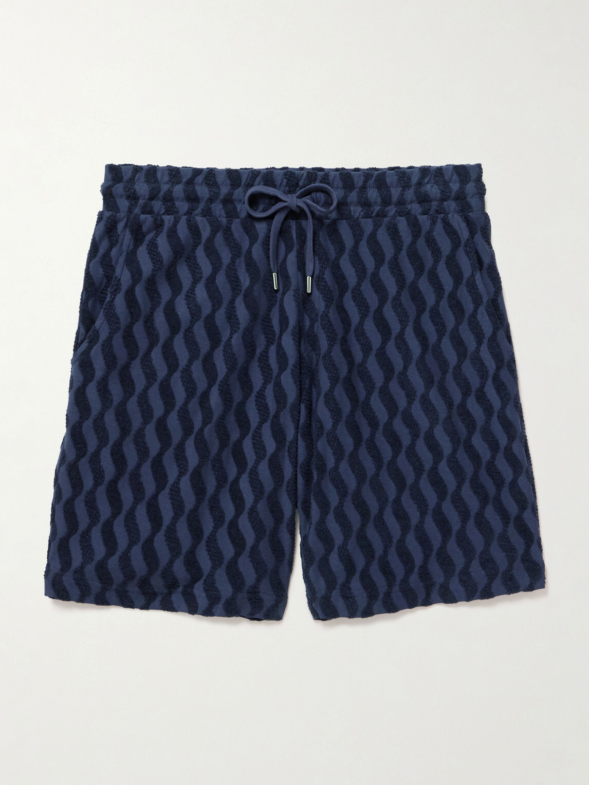 Frescobol Carioca - Augusto Cotton-Blend Terry Drawstring Shorts - Blue