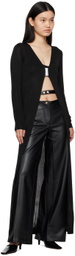 BEVZA Black High-Rise Faux-Leather Trousers