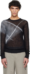 HELIOT EMIL Black Fluxus Crewneck Sweater