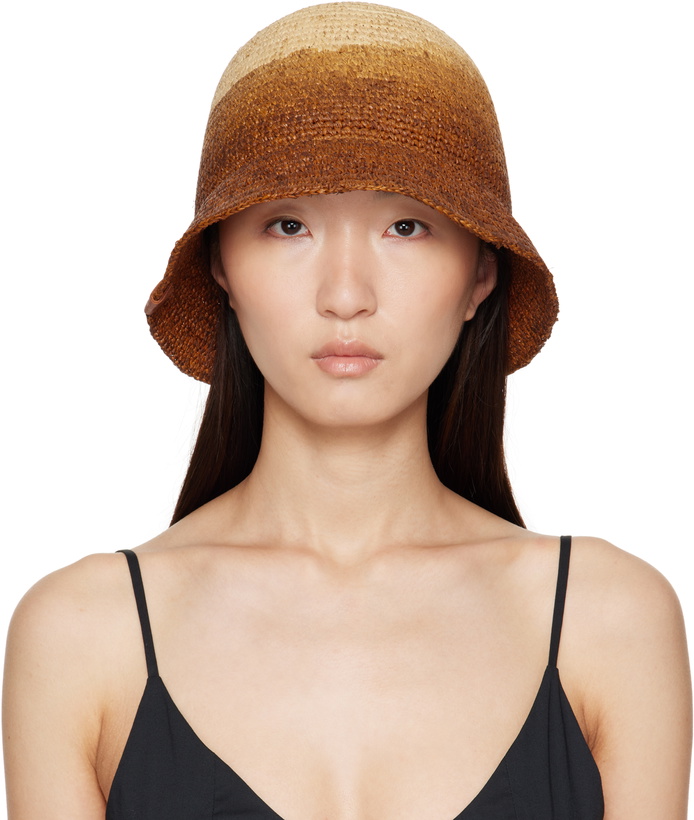 Photo: Staud Brown & Beige Meyers Crochet Bucket Hat