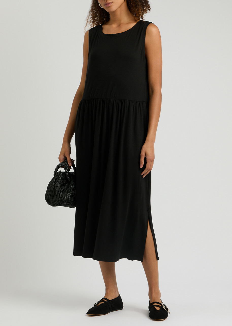 Eileen Fisher Stretch-jersey Midi Dress Black EILEEN FISHER