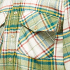 Portuguese Flannel Men's Portlad Check 2 Pocket Overshirt in Green/Red/Ecru