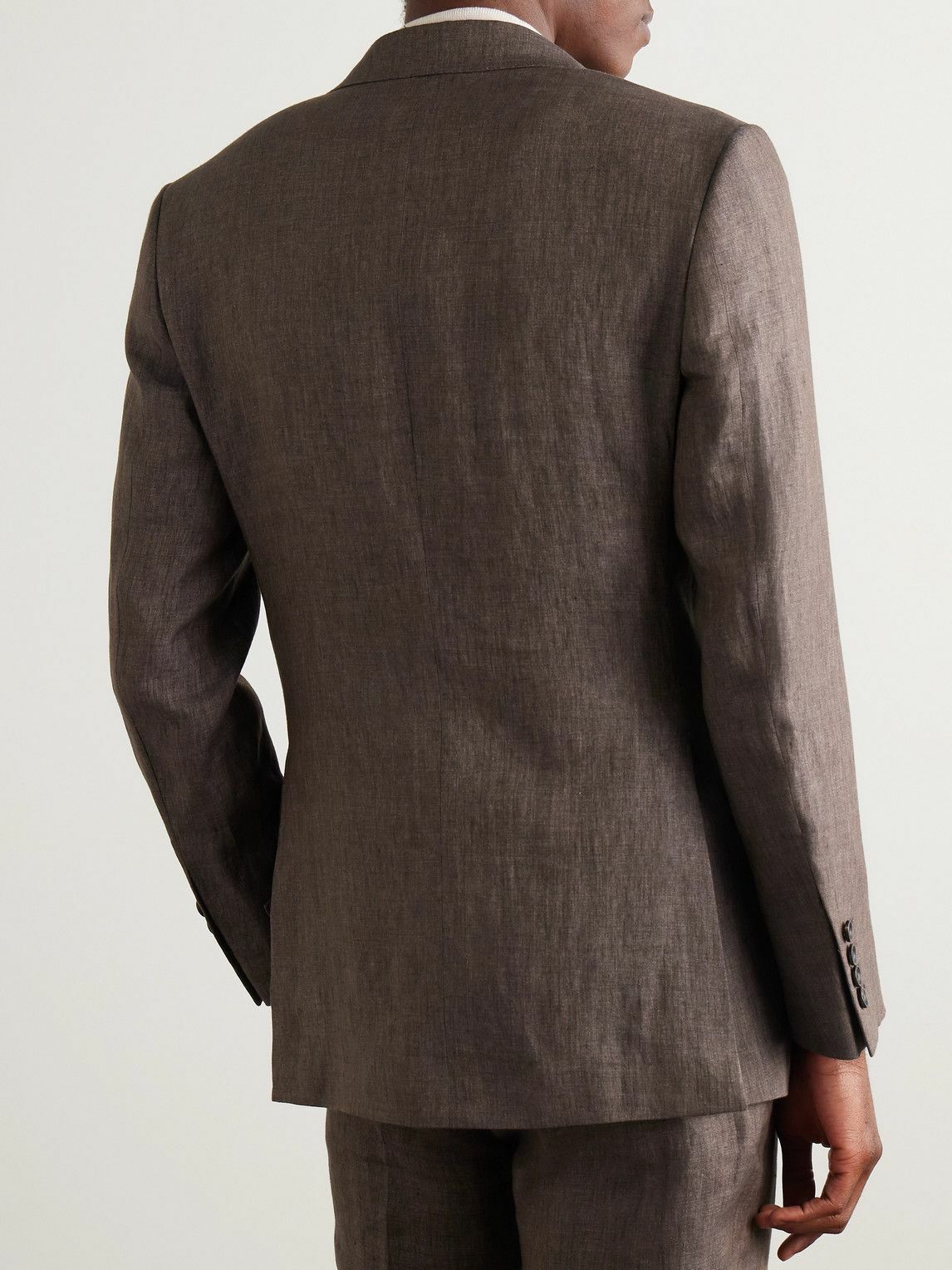 Kingsman - Double-Breasted Linen Suit Jacket - Brown