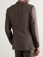 Kingsman - Double-Breasted Linen Suit Jacket - Brown