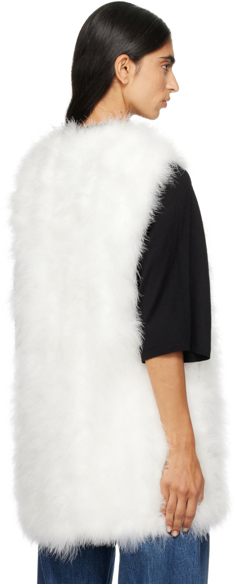 Yves Salomon Off-White Turkey Feather Vest