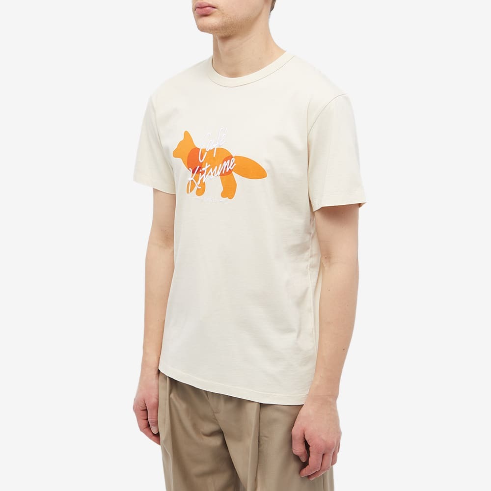 Maison Kitsuné Men's Café Kitsune Fox Classic T-Shirt in Latte