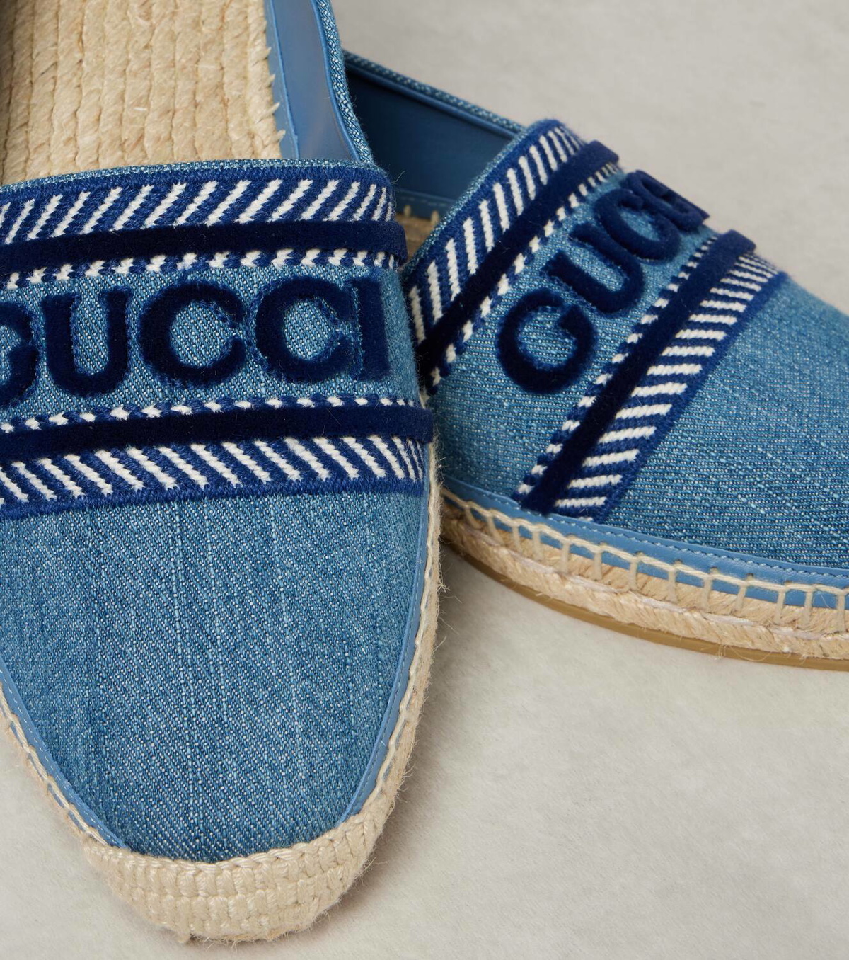 Gucci Logo embroidered denim espadrilles