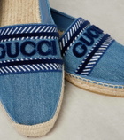Gucci Logo embroidered denim espadrilles
