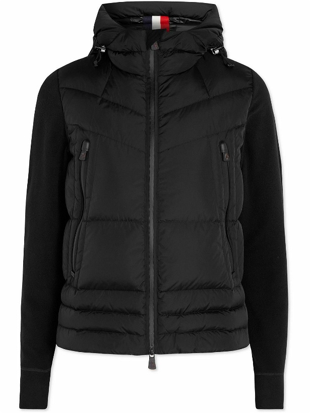 Photo: Moncler Grenoble - Fleece-Trimmed Quilted Shell Hooded Down Ski Jacket - Black