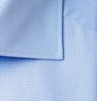 Ermenegildo Zegna - Light-Blue Cutaway-Collar Puppytooth Cotton Shirt - Sky blue