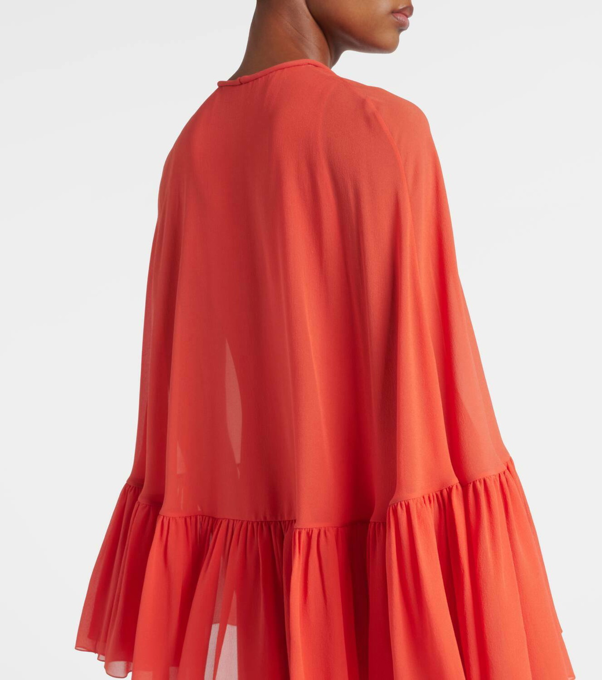 Valentino Caped silk georgette maxi dress