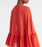 Valentino Caped silk georgette maxi dress