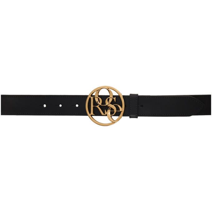 Martine Rose Black and Gold Rose Buckle Belt Martine Rose