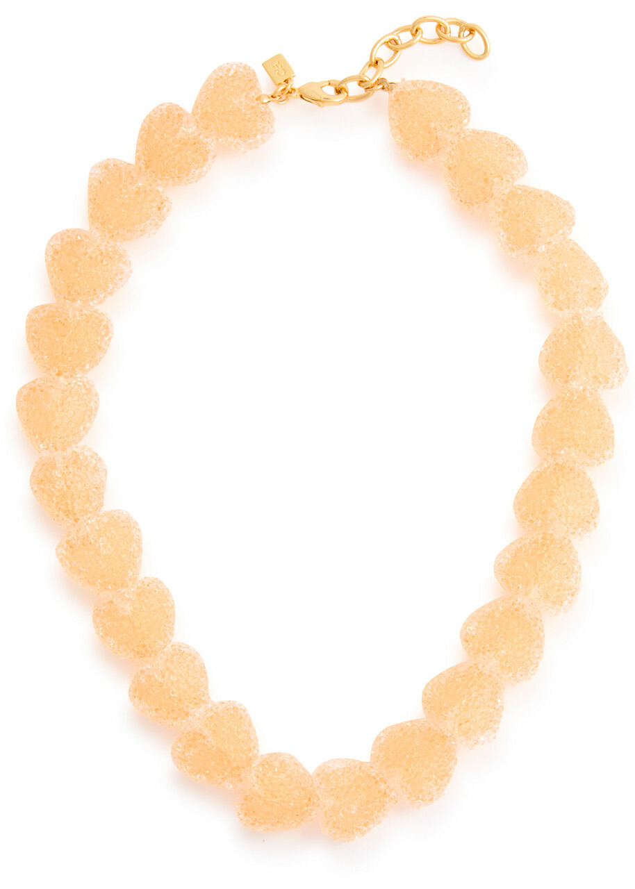 Crystal Haze Jelly Heart 18kt Gold-plated Necklace - Orange - One Size