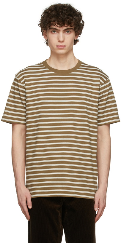 Photo: Norse Projects Brown & White Johannes College Stripes T-Shirt