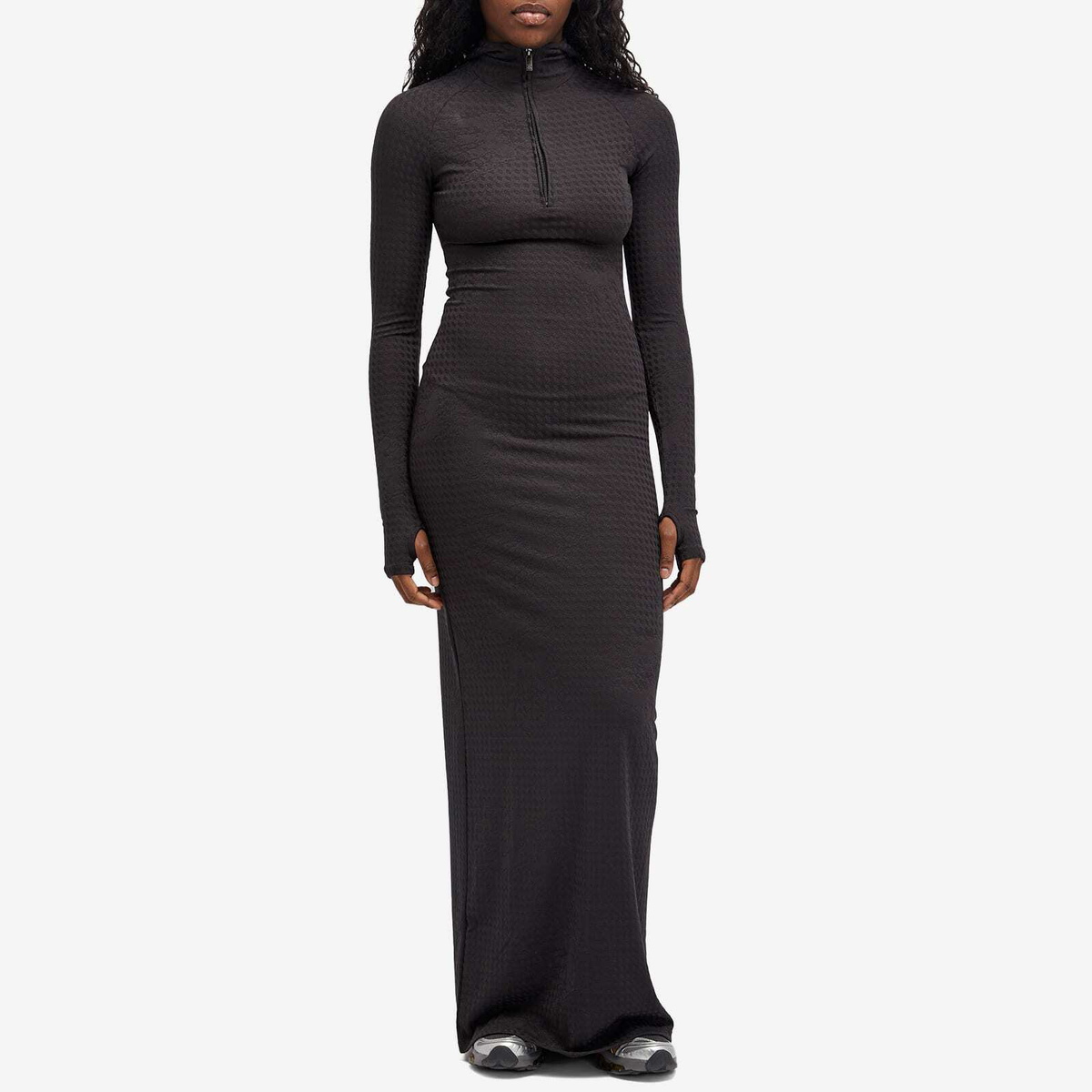Daily Paper Women's Nefei Trapped Midi Dress in Obsidian Black