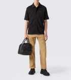 Moncler Leather-trimmed cotton shirt
