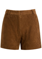 Aexae Suede Shorts Brown