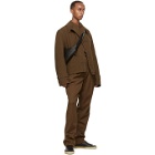 Lemaire Brown Crepe Jersey Long Sleeve Polo