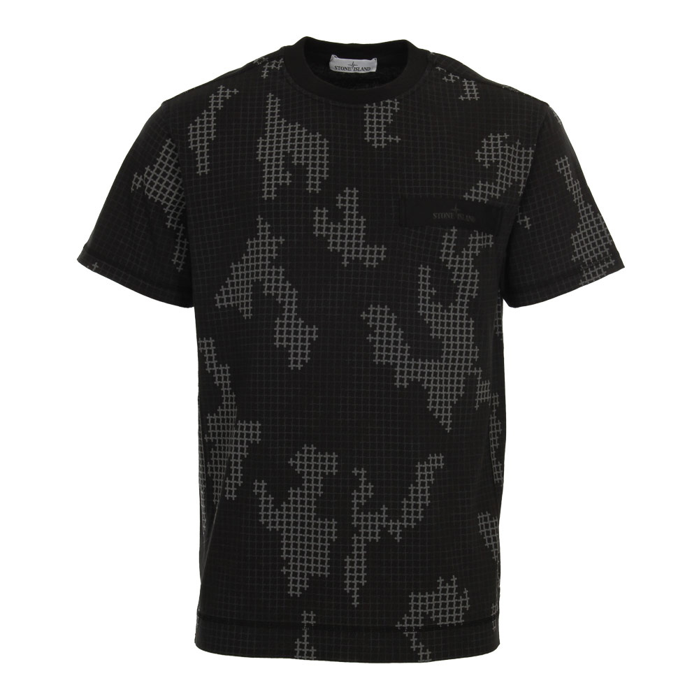 T Shirt - Black Grid Camo