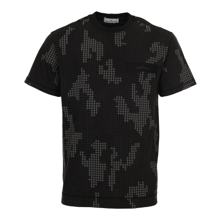 Photo: T Shirt - Black Grid Camo
