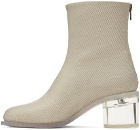 MM6 Maison Margiela Off-White Anatomic Transparent Boots