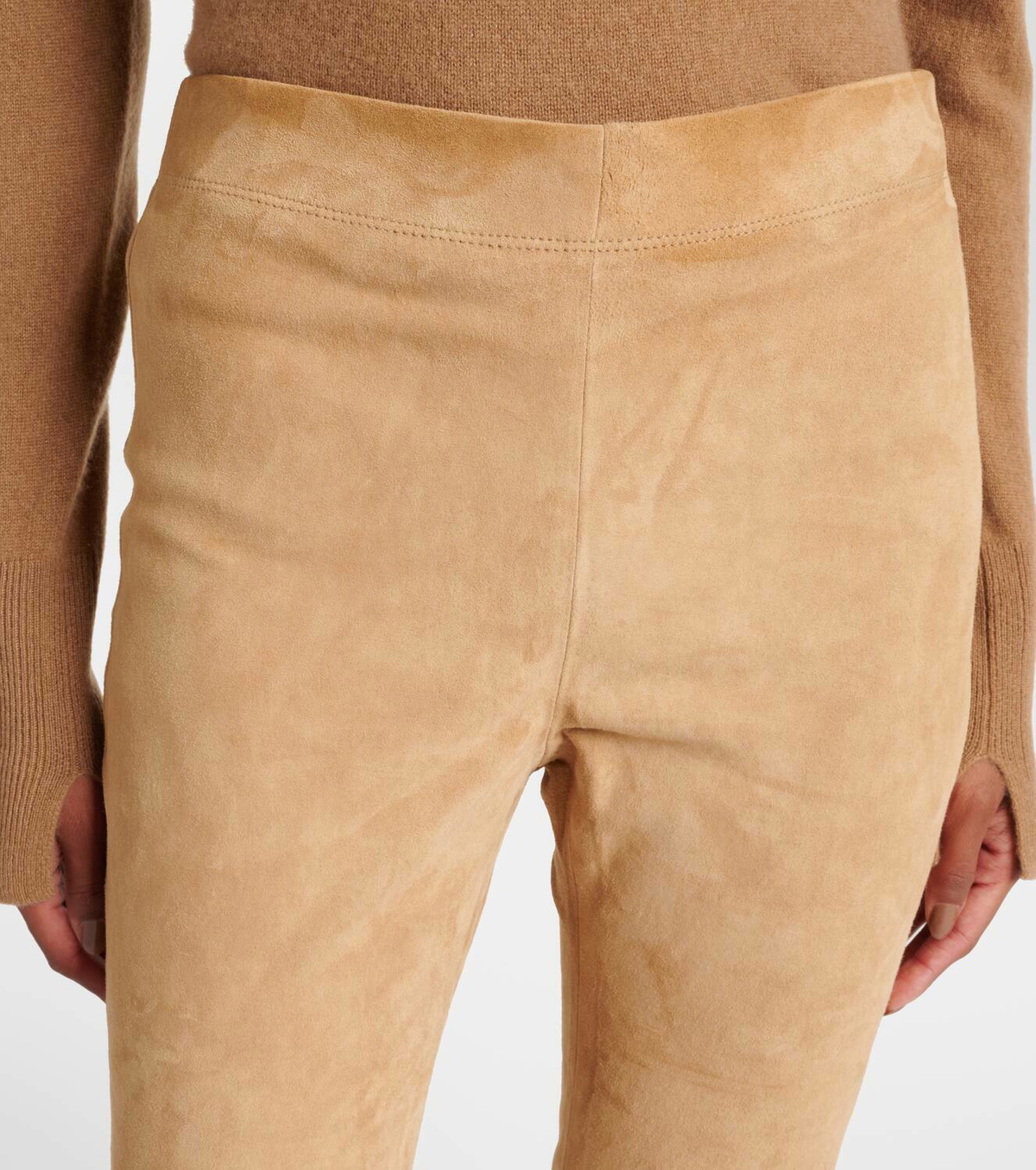Joseph Mid-rise suede leggings