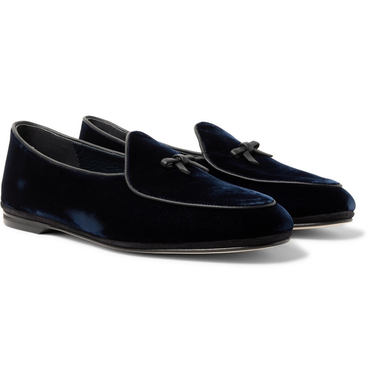 Photo: Rubinacci - Marphy Leather-Trimmed Velvet Tassled Loafers - Blue